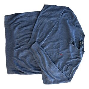 Ralph Lauren blue v neck cotton sweater. Size L